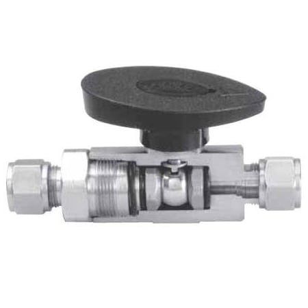 Hoke 7000 Series 3-Way Fixed Ends Ball Valves - 1/2in FNPT All Ports, 2000 PSI, -20 Deg. To 350 Deg. F 7092F8Y