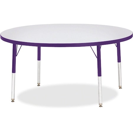 Jonti-Craft Berries Round Activity Table, 48 in. Diameter, E-height, Freckled Gray/Purple/Gray 6433JCE004