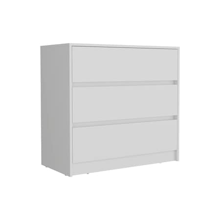 Homeroots 33" White Wood Three Drawer Dresser 518177