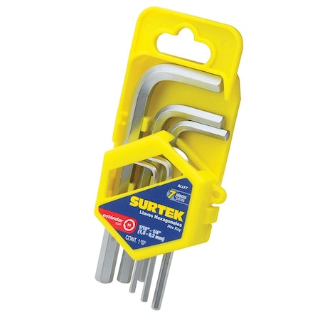 Surtek Sae L-Type Hexagonal Key Set, 7 Piece In Rack ALLF7