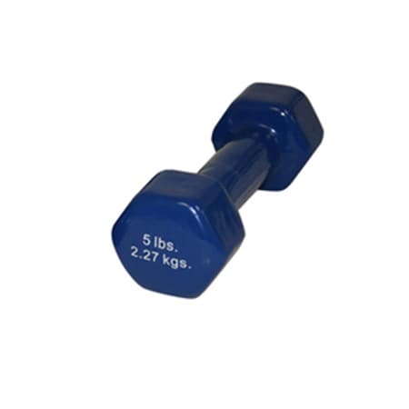 Cando International 5 lbs Vinyl Coated Dumbbell, Blue CanDo-10-0554-1