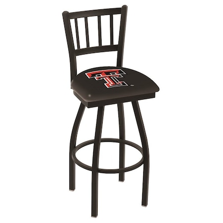 Holland Bar Stool Co 36" Blk Wrinkle Texas Tech Swivel Bar Stool, Jailhouse Back L01836TXTech