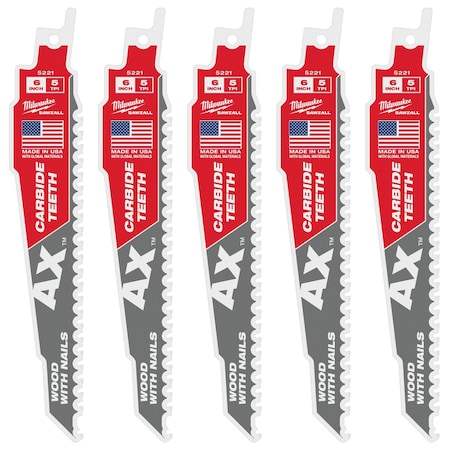 Milwaukee Tool THE AX w/CARBIDE TEETH 5T 6L 5PK 48-00-5521