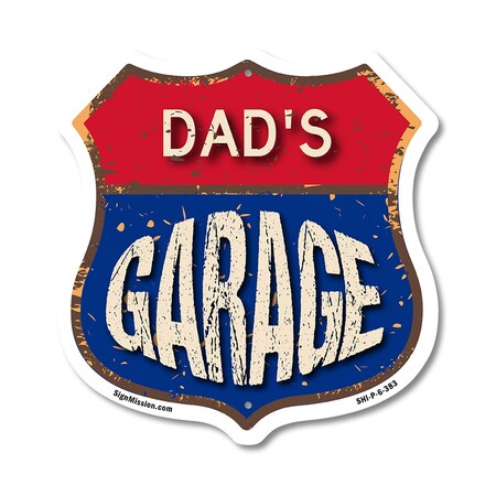 Signmission Dad's Garage, 6 Inch X 6 Inch, Plastic Sign SHI-P-6-383-DAD