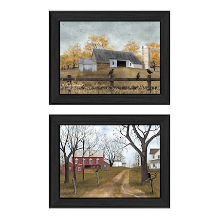 Homeroots Set Of Two Country Roads 3 Black Framed Print Wall Art, 2PK 405704