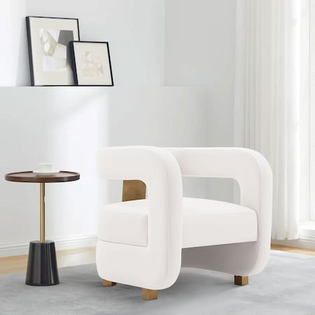 Manhattan Comfort Modern Amirah Velvet Accent Chair in White AC060-WH