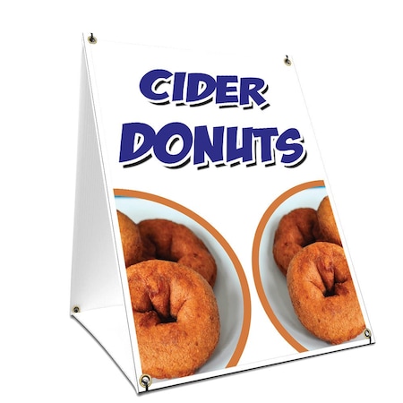 Signmission Cider Donuts, 24 Inch x 18 Inch A-frame Yard Sign, Plastic Sign SBC-1824-Cider Donuts
