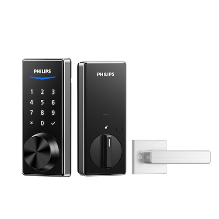 Philips Home Access 1000 Series Single Cylinder Electronic Deadbolt with Lever Set DDLOM1010-15HSL
