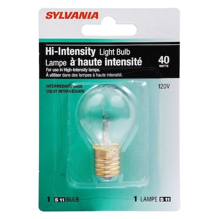Sylvania Incandescent Bulb, 40 W, S11 Lamp, Intermediate E17 Lamp Base, 440 Lumens, 2850 K Color Temp 13607