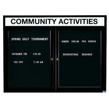Aarco Outdoor Enclosed Directory w/ Al Frame Header, Bronze Anodized, 36''Hx48''W OADC3648HBA