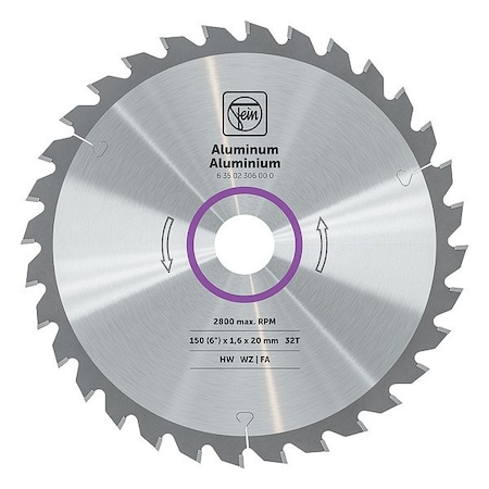 Fein Circular Saw Blade, 6" dia, 3/4" Arbor 63502306000