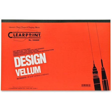 Clearprint Design Vellum Paper, 16lb, 11 x 17, Translucent White, 50/Pad 10001416