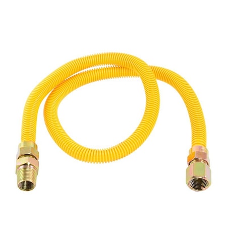 Eastman EZ-20 Series Gas Connector, 1/2 in, FIP x MIP, Stainless Steel, Epoxy-Coated 20YE515036B