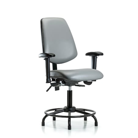 Blue Ridge Ergonomics Vinyl Chair, Vinyl, Adjustable Arms BR-VDHCH-MB-RT-T0-A1-RG-8840