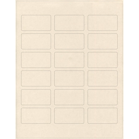 Elevate Packaging 2.375 x 1.25 in. Compostable Rectangle Labels, Blank Layflat Sheets, Sugarcane, 25PK LC1602