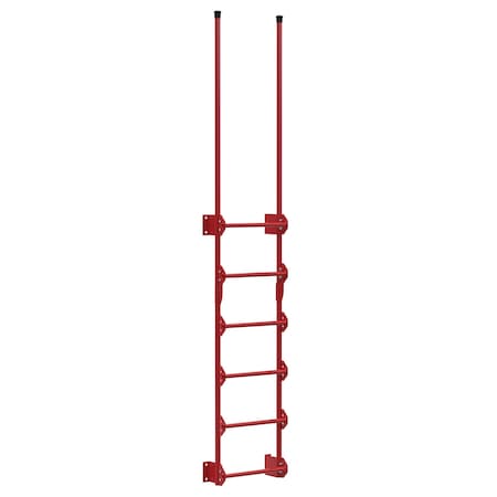 Vestil Steel Walk Through Dock Ladder 6 Step 300 Lb. Capacity Red DKL-6-RD