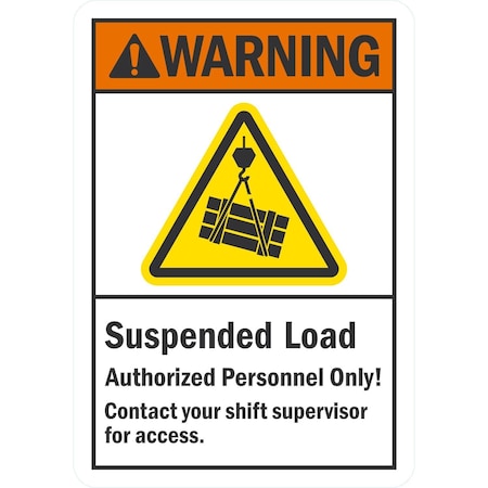 Lyle Suspended Load, Authorized Only, 10x14, Non-Reflective, White G-1205-NA_10x14