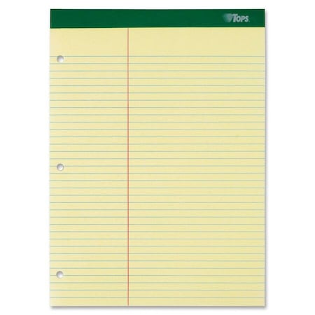 Tops Business Forms TOPS Double Docket w/Extra Stiff Back, 8-1/2 x 11-3/4, Canary, 100 Sheets/Pad, 1/Pack 63394