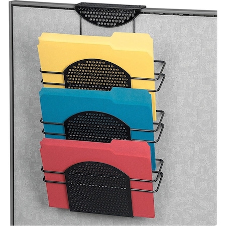 Fellowes Partition Additions 3-Pocket Organizer, Black 22318