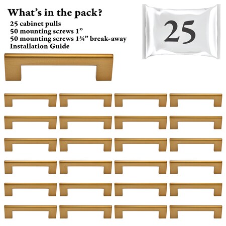 Designperfect 3-3/4'' Center-to-Center Bar Pull, 25PK DPA25S103CBZ