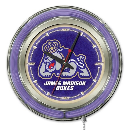 Holland Bar Stool Co James Madison University Double Neon 15" Clock Clk15JmsMad