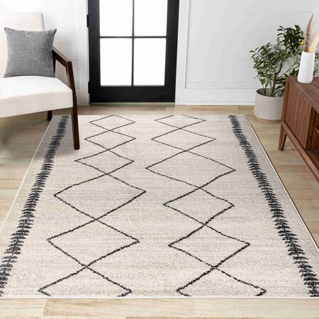 Jonathan Y Zaina Moroccan Beni Souk Cream/Black 8 ft. x 10 ft. Area Rug MOH203A-8