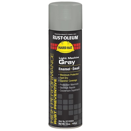 Hard Hat 15 Oz Rust-Oleum Brands Light Machine Gray Enamel Spray Paint V2183838