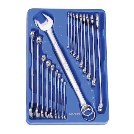Genius Tools 20 Pc. Metric Combination Wrench Set MS-020M