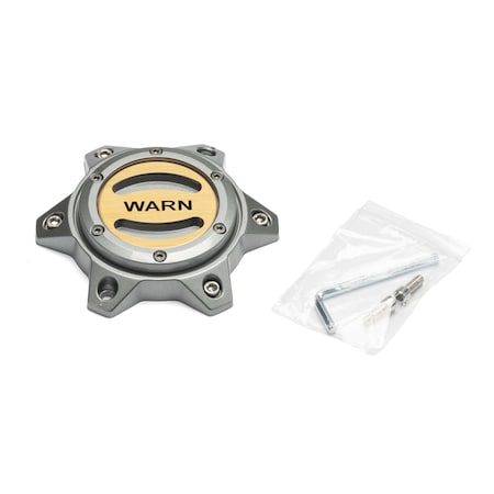 Warn Wheel Center Cap Closed Style Gray with Gold Emblem for Moonsault Diamond Cutter Wheels 104482