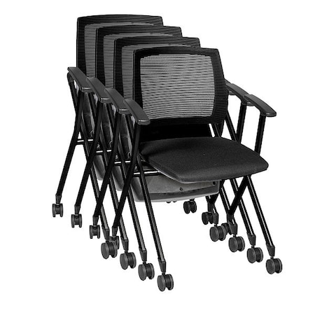 Regency Office Chair, Black, 16 in Back H, PK4 2409BK4PK