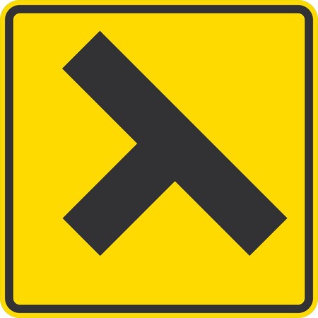 Lyle W2-2, 90ft Sideroad Symbol, 24x24, High Intensity Prismatic, Yellow G-13050-HI_24x24