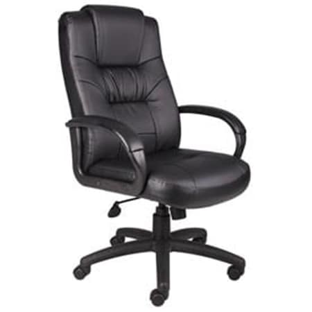 Boss Office Products Executive Office Chair with Arms - Leather - High Back, Black B200257