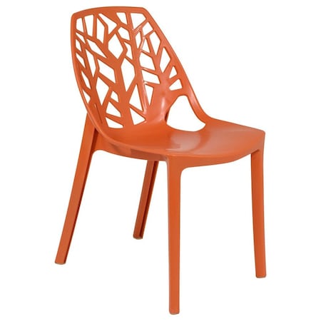 Leisuremod Modern Cornelia Dining Chair, Solid Orange C18OR