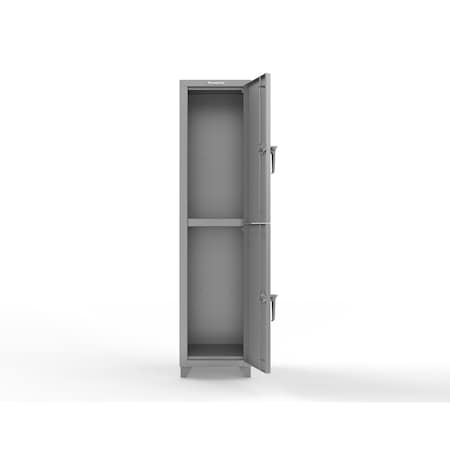 Strong Hold 14 GA Double-Tier Locker - 2 Compartments 1.66-2D-18-2T-L