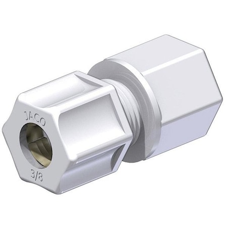 Jaco Female Compression Connector, White, PK5 25-8-8-C-PG