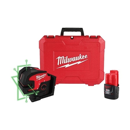 Milwaukee Tool M12 Laser + M12 3.0 Battery 3624-20, 48-11-2430