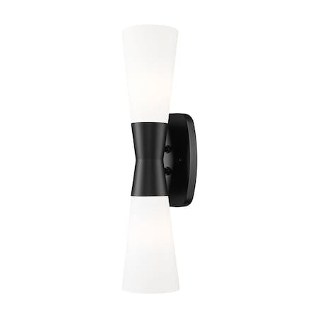Z-Lite Emrys Matte Black 2 Light Wall Sconce 4504-2S-MB
