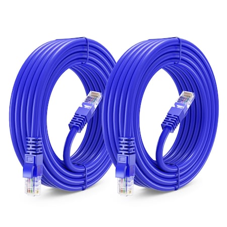 Maximm 20ft Cat6 Round LAN Patch Cable, 2PK, Blue, 2PK CAT620FT2PKBlue