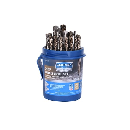 Century Drill & Tool 29 Piece Pro Grade Cobalt Drill Bit Set 26529
