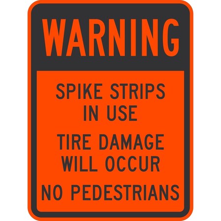 Lyle Warning Spike Strips In Use Tire Damage Will, 24x30, Engineer Grade, Orange G-13960-EG_24x30