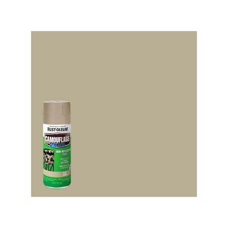 Rust-Oleum Camouflage Spray Paint, Ultra Flat, Sand, 12 oz, Aerosol Can 339004