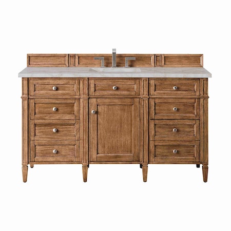 James Martin Vanities Brittany 60'' S Vanity, Saddle Brown w/ Victorian Sil Silestone Top w/FreePower Wireless Charger 650-V60S-SBR-FVSL