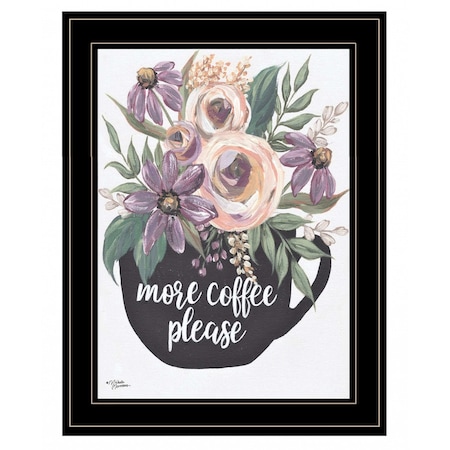 Homeroots More Coffee Please 2 Black Framed Print Kitchen Wall Art 407832