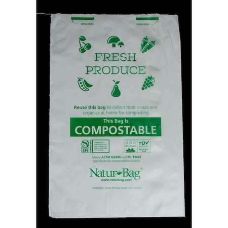 Natur-Bag Compostable Produce Bag, 15in x 17in, 2PK NT1075-X-00006-2ea