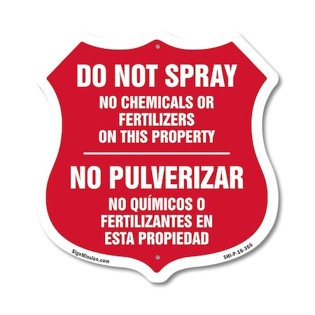 Signmission Bilingual No Spray Shield Sign Do Not Sp, 18 Inch X 18 Inch, Plastic Sign SHI-P-18-366