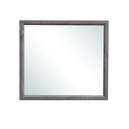 Homeroots 35" Dark Gray Wood Framed Accent Mirror 478618