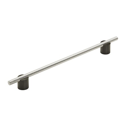 Amerock Transcendent 10-1/16 in 256 mm Center-to-Center Matte Black/Polished Nickel Cabinet Pull BP7414256MBPN