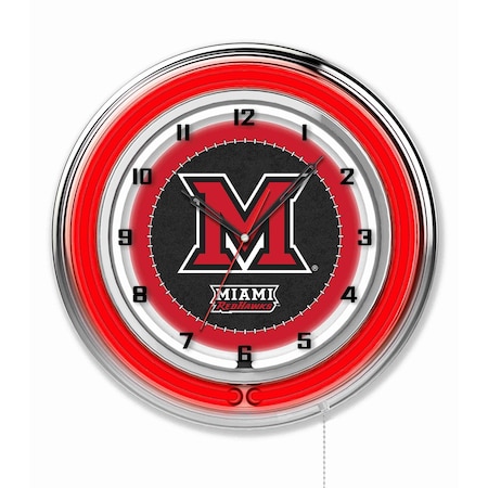 Holland Bar Stool Co Miami University (OH) Double Neon 19" Clock Clk19Mia-OH
