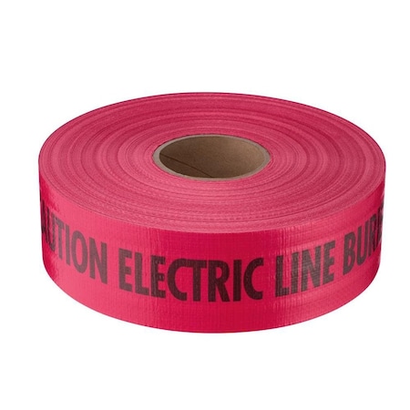 Empire Level CAUTION ELECTRIC LINE BURIED- Reinforced Non Detectable Red Utility Tape 3in X 1000ft 71-061