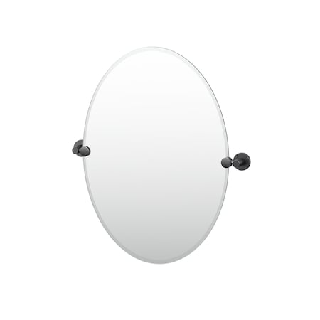 Gatco Reveal 26.5" Frameless Oval Mirror, Matte Black 4669MX